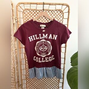Hillman College Upcycled Ruffle Tee